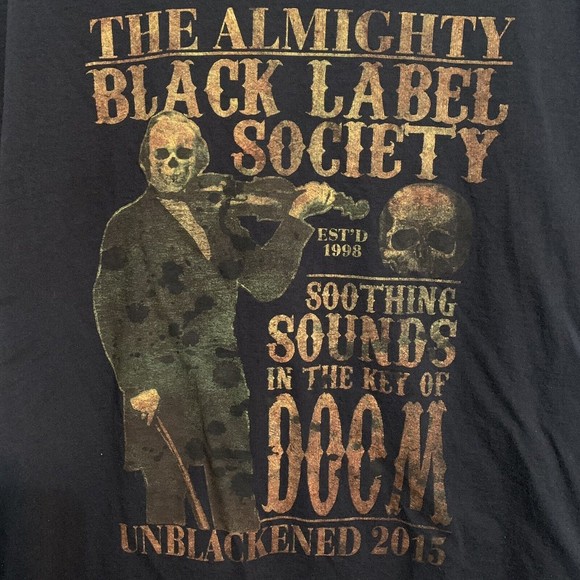 The Almighty Black Label Society Unblackend 2015 Tour Shirt Size XL Black Tshirt - Picture 2 of 6